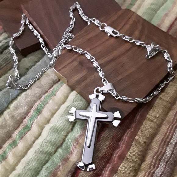 NWOT Stainless Steel He is Risen Cross - Picture 7 of 8